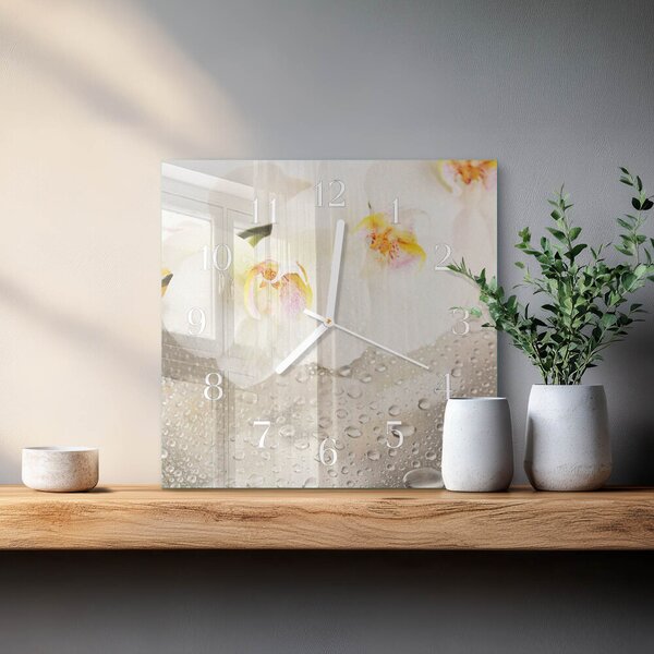 Skleněné hodiny Orchidej zskb-30x30-00083758