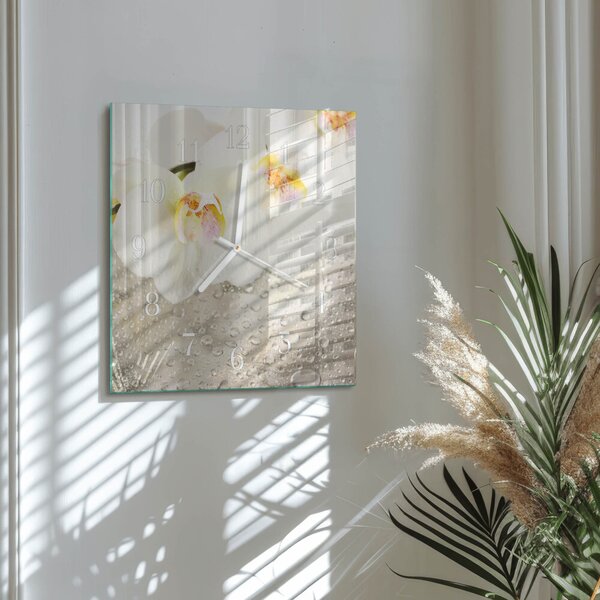 Skleněné hodiny Orchidej zskb-30x30-00083758
