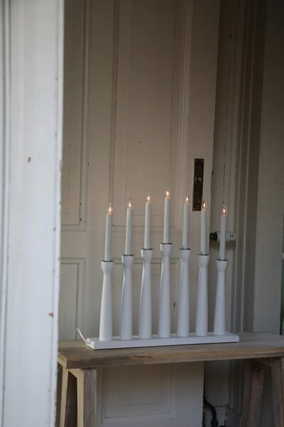 MAR 702232 Maseskär dřevěný bílý vánoční svícen 7 žárovek - Markslöjd