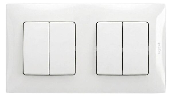 Legrand - 2x Dvojitý vypínač č. 5 s rámečkem NILOE bílá