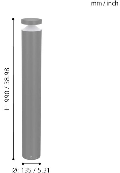 Eglo 97302 - LED Venkovní lampa MELZO LED/11W/230V šedá 990 mm IP65