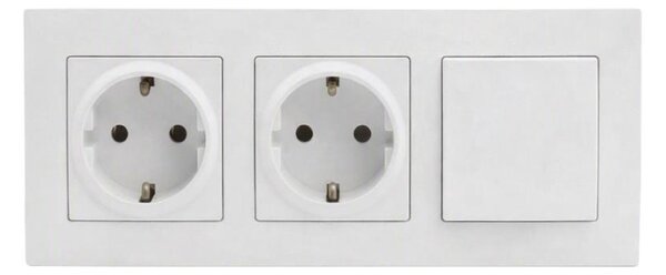 Legrand-Dvojitá zásuvka dom SCHUKO 250V/16A a jed vyp č. 1 s rám NILOE STEP bílá