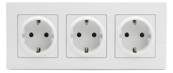 Legrand - Trojitá zásuvka domovní SCHUKO 250V/16A s rámečkem NILOE STEP bílá