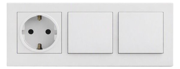 Legrand - Dvojitý jednopólový vypínač č. 1 a zásuvka domovní SCHUKO NILOE STEP