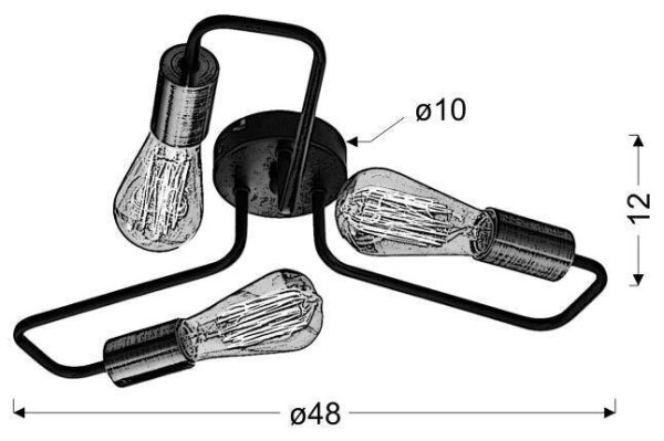 Přisazený lustr HERPE 3xE27/60W/230V