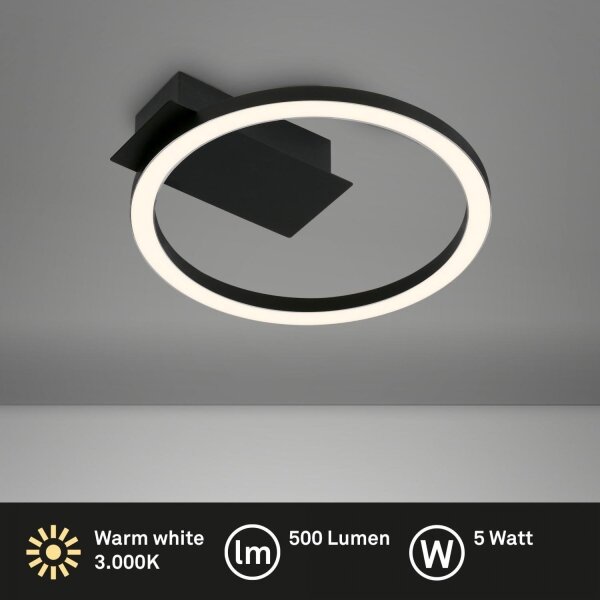 Briloner 3778-015 - LED Stropní svítidlo FRAME LED/5W/230V pr. 20 cm černá