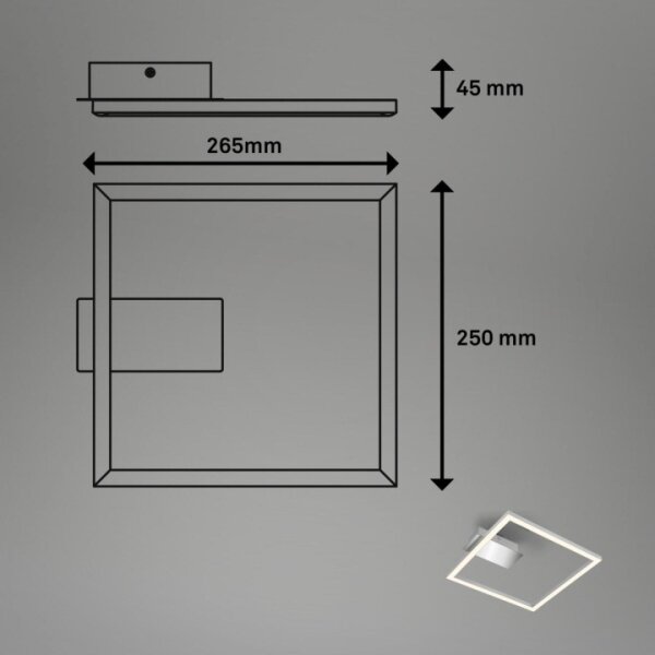 Briloner 3780-014-LED Stropní svítidlo FRAME LED/14W/230V 26,5x25 cm matný chrom