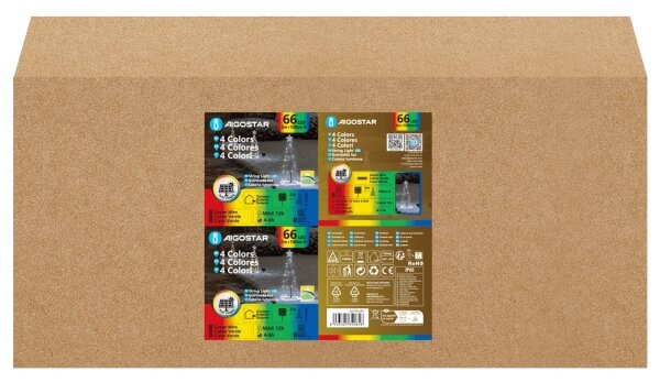 Aigostar - LED Solární vánoční dekorace LED/0,59W/3,7V 100 cm IP65 multicolor