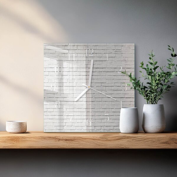 Skleněné hodiny Cihlová zeď zskb-30x30-00093076