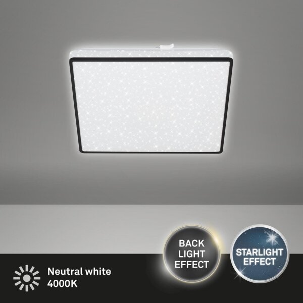 Briloner 3748-415 - LED Stropní svítidlo STAR SKY LED/15W/230V 27x27 cm černá