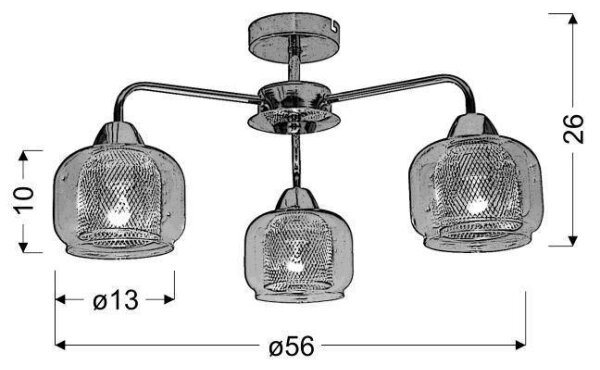 Přisazený lustr RAY 3xE14/40W/230V