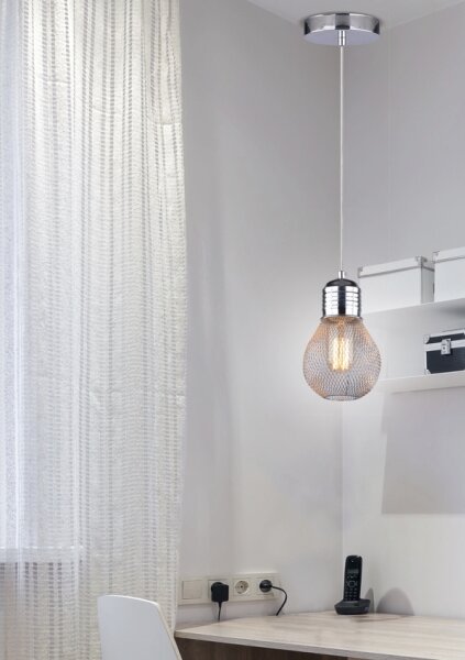 Lustr na lanku GLIVA 1xE27/60W/230V