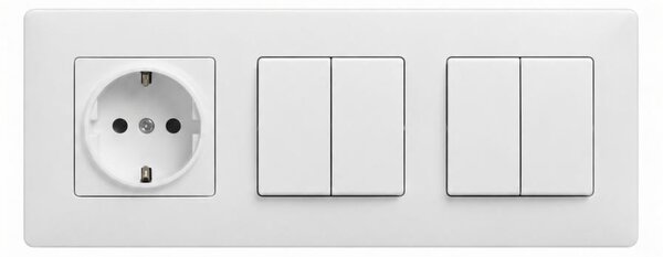 Legrand-2x Dvojitý vypínač č. 5 a zás domo SCHUKO 250V/16A s rám NILOE STEP bílá