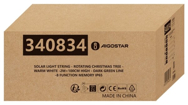 Aigostar - LED Solární vánoční dekorace LED/0,59W/3,7V 100 cm IP65 teplá bílá