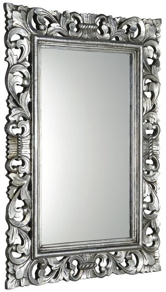 SAPHO SCULE retro zrcadlo ve vyřezávaném rámu 80x120cm, stříbrná IN308