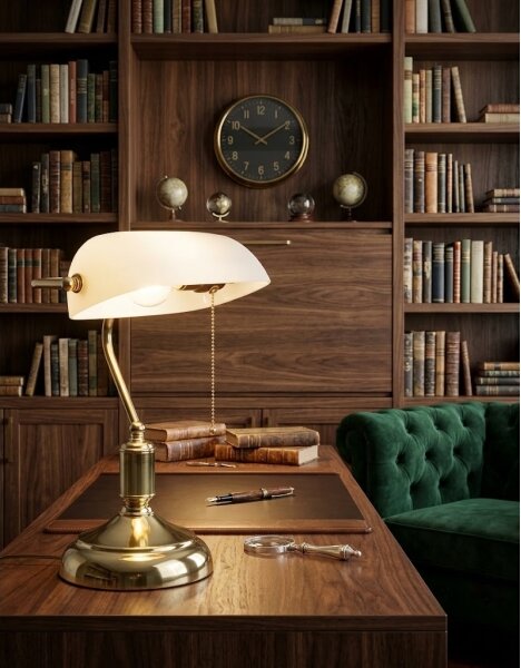 BRILAGI - Stolní lampa BANK OFFICE 1xE27/60W/230V zlatá/bílá