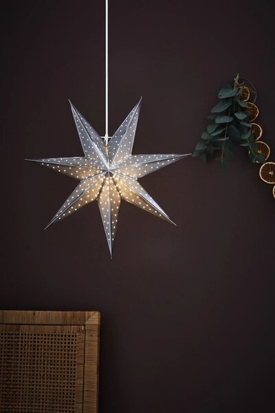 MAR 705789 Glitter stříbrná závěsná hvězda 45 cm - Markslöjd