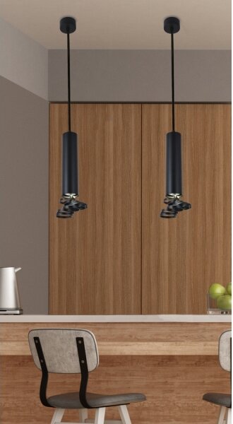 Lustr na lanku TUBA 1xGU10/50W/230V černá