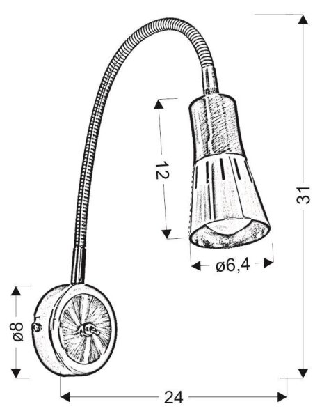 Flexibilní lampička ARENA 1xE14/40W/230V bílá