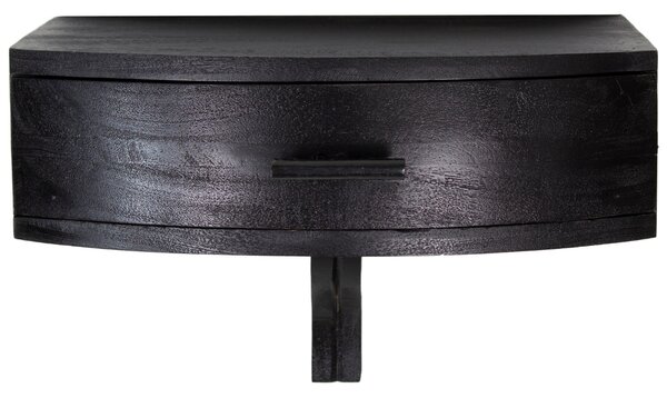 Hoorns Černý akátový nástěnný noční stolek Libie 40 x 37,5 cm