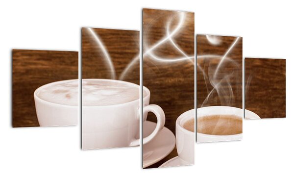 Kávové šálky - obrazy (125x70cm)