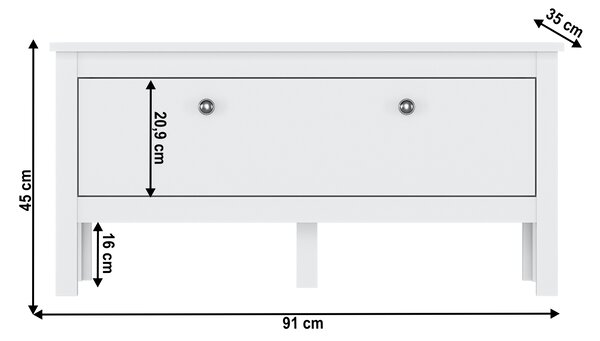 KONDELA Botník 1K, bílá, OLJE