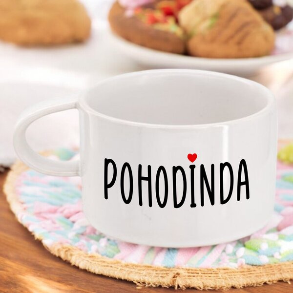 Bílý hrnek makronka - Pohodinda