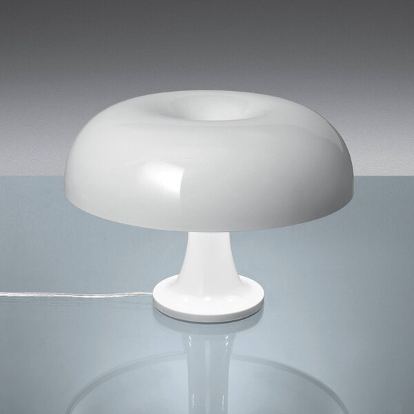 Artemide Nessino - designová stolní lampa, bílá, Bílá / opál, Obývací pokoj / jídelna, Plast, Design