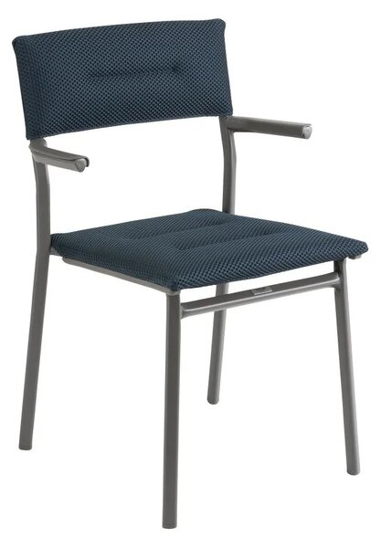Venkovní jídelní židle Lafuma ORON BeComfort S područkami Šedá Titan Modrá Bleu Encre