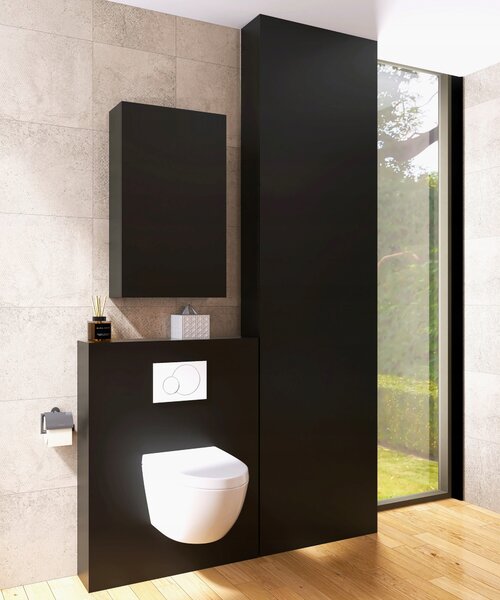 Závěsná skříňka Better Home černá matná nad pračku