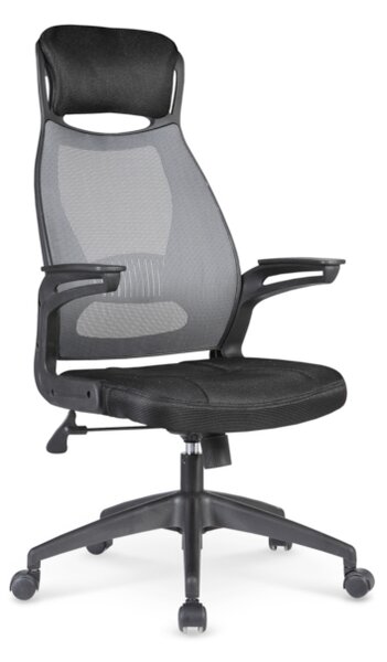 Kancelářská židle SOLARIS, 58x116-124x62, černá/popel