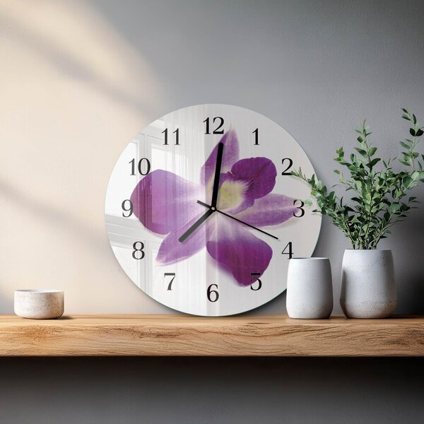 Skleněné nástěnné hodiny Květina orchideje zsoc-fi30-00173701