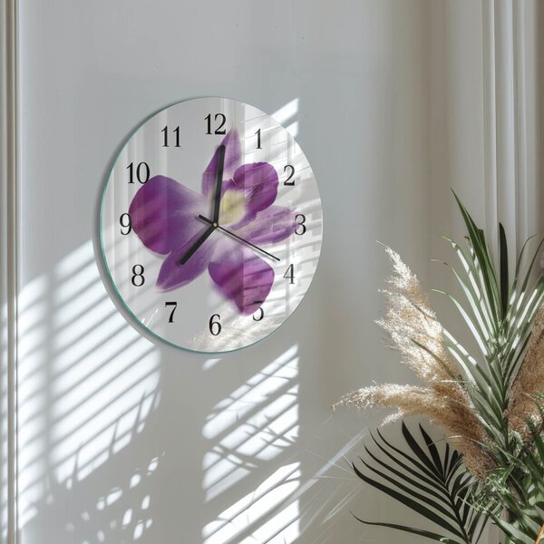 Skleněné nástěnné hodiny Květina orchideje zsoc-fi30-00173701
