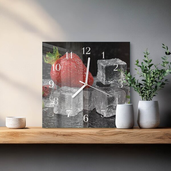 Skleněné hodiny Jahodová zmrzlina zskb-30x30-00084988