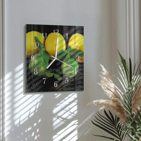 Skleněné hodiny Citrony zskb-30x30-00087438