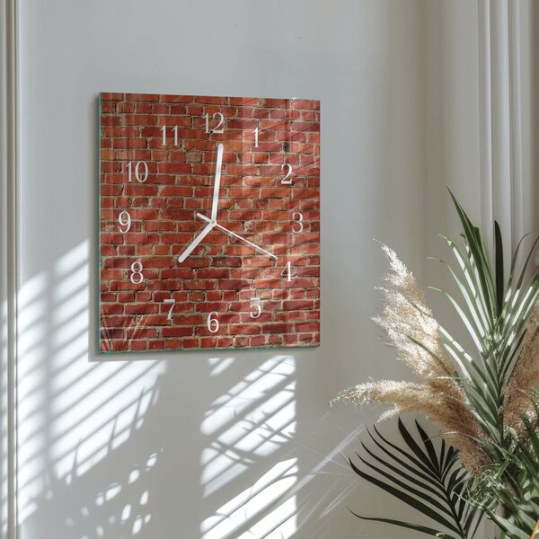 Skleněné hodiny Cihlová zeď zskb-30x30-00082349