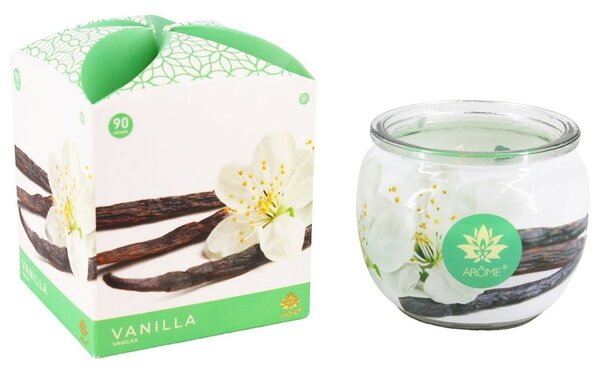 Arome Vonná svíčka ve skle Vanilla, 90 g