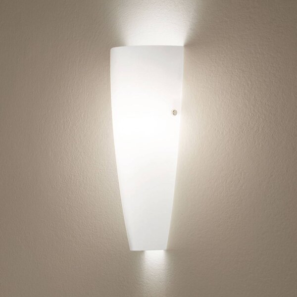 Fabas Luce Bílé nástěnné světlo Dedalo IP44, stmívatelný, Bílá / opál, Koupelna, Sklo, Moderní