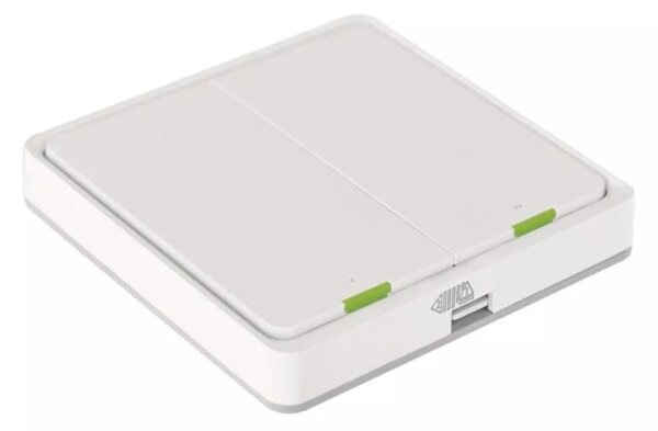 Vypínač 2-tlačítkový GoSmart 1xCR2430 Tuya bílá