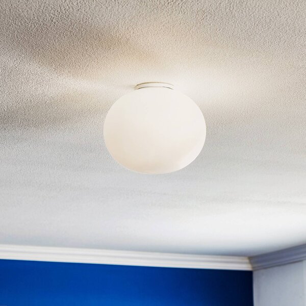 FLOS Stropní světlo Glo-Ball C/W Zero, stmívatelný, Bílá / opál, Obývací pokoj / jídelna, Sklo, Design, Koule