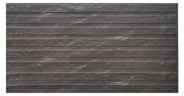 Obkladové panely 3D PVC TP10034021, cena za kus, rozměr 970 x 500 mm, kamenné pásy černé, GRACE