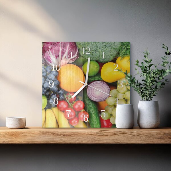 Skleněné hodiny Ovoce a zelenina zskb-30x30-00087213