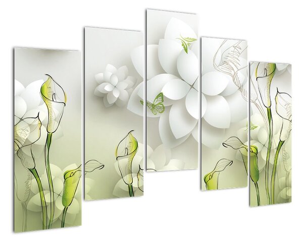 Moderní obraz - květy (125x90cm)