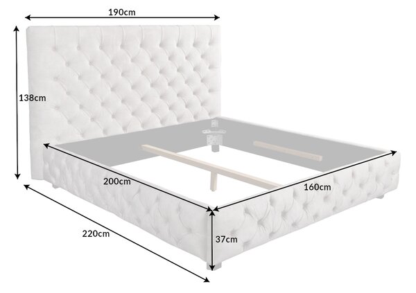 Designová postel Laney II 160 x 200 cm olivově-šedý samet