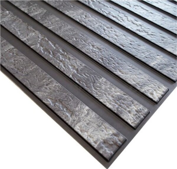 Obkladové panely 3D PVC TP10034020, cena za kus, rozměr 955 x 480 mm, lamely kámen tmavě šedý, GRACE