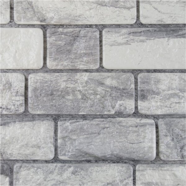 Obkladové panely 3D PVC TP10032972, cena za kus, rozměr 955 x 480 mm, ukládaný kámen šedo-bílý, GRACE