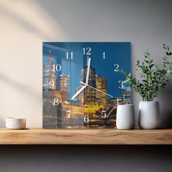 Skleněné hodiny Město zskb-30x30-00080702