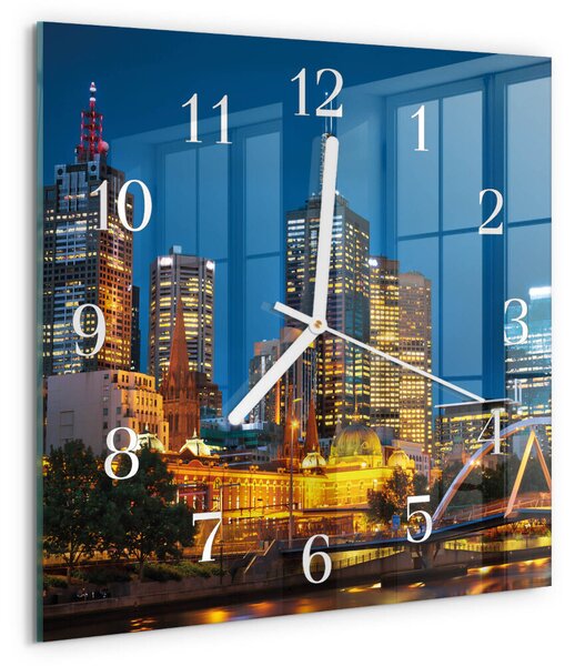 Skleněné hodiny Město zskb-30x30-00080702