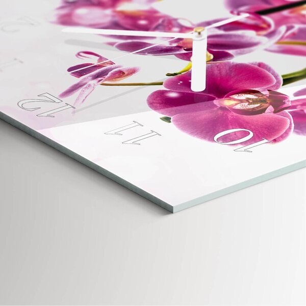 Skleněné hodiny Orchidej zskb-30x30-00058568
