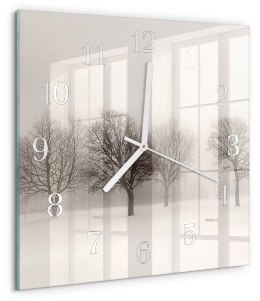 Skleněné hodiny Zima zskb-30x30-00084731